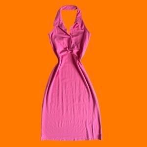 90's 00's vintage pink collared polo y2k maxi dress MEDIUM